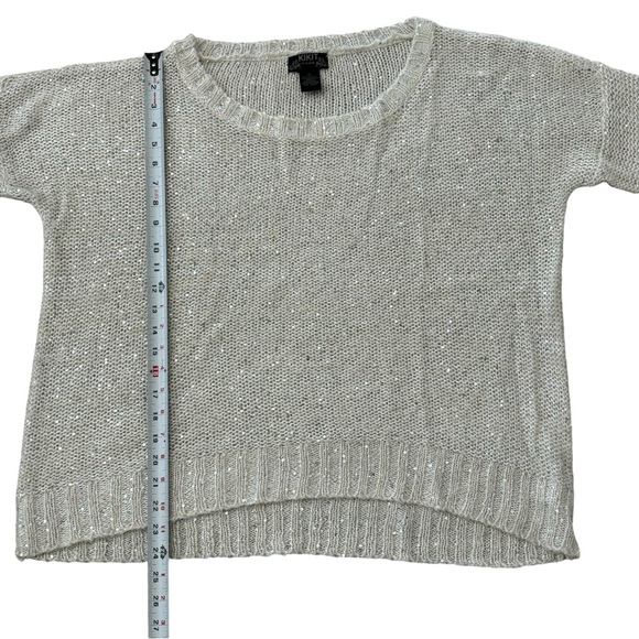 NWOT KIKIT Sequin Half Sleeve Sweater White Xl - Picture 9 of 10